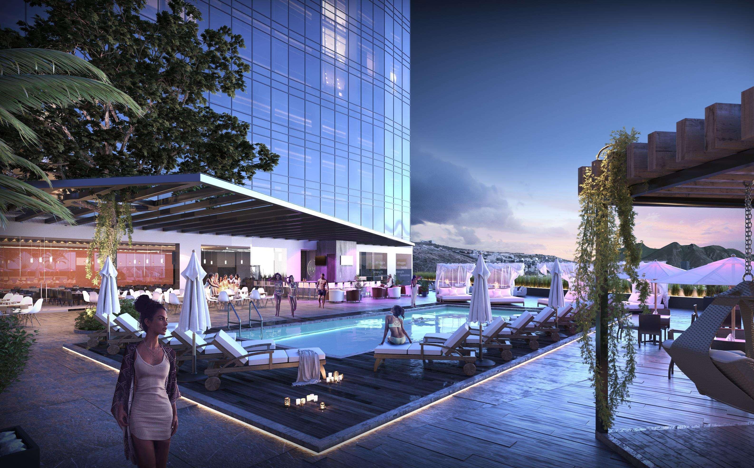 Hotel Camino Real Fashion Drive Monterrey à San Pedro Garza Garcia Extérieur photo The pool at the rooftop